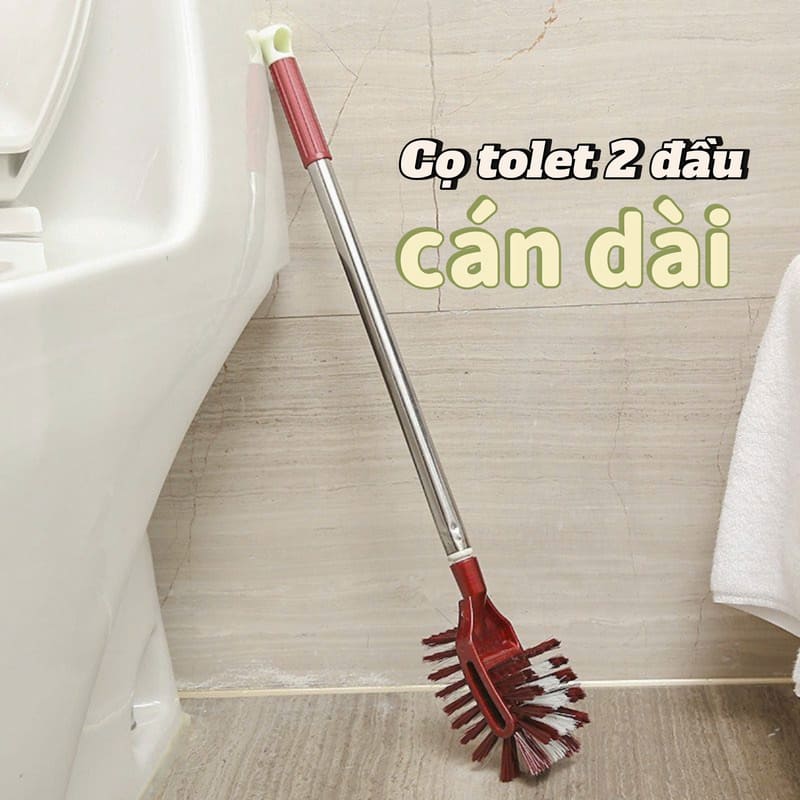 Cây cọ toilet 2 đầu cán dài inox cao cấp