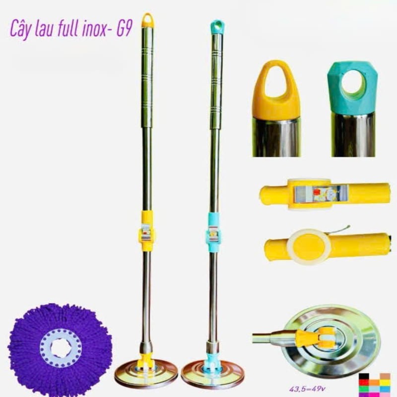 Cây lau nhà 360 độ full inox cao cấp G9