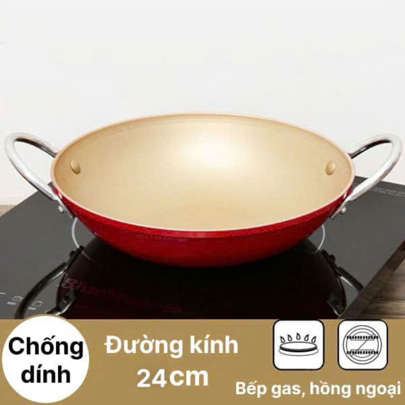 Chảo xào chống dính 2 quai Rainy RNC-24TT2Q