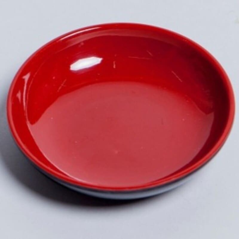 Chén chấm tròn Melamine đen đỏ 2 lớp size 9.3cm T-26