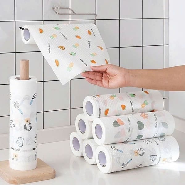 Cuộn giấy lau đa năng siêu thấm tái sử dụng size 20cm loại 40 tờ