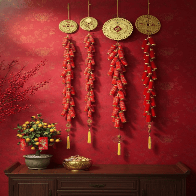 Dây pháo giả Tấn Tài Tấn Lộc size 9