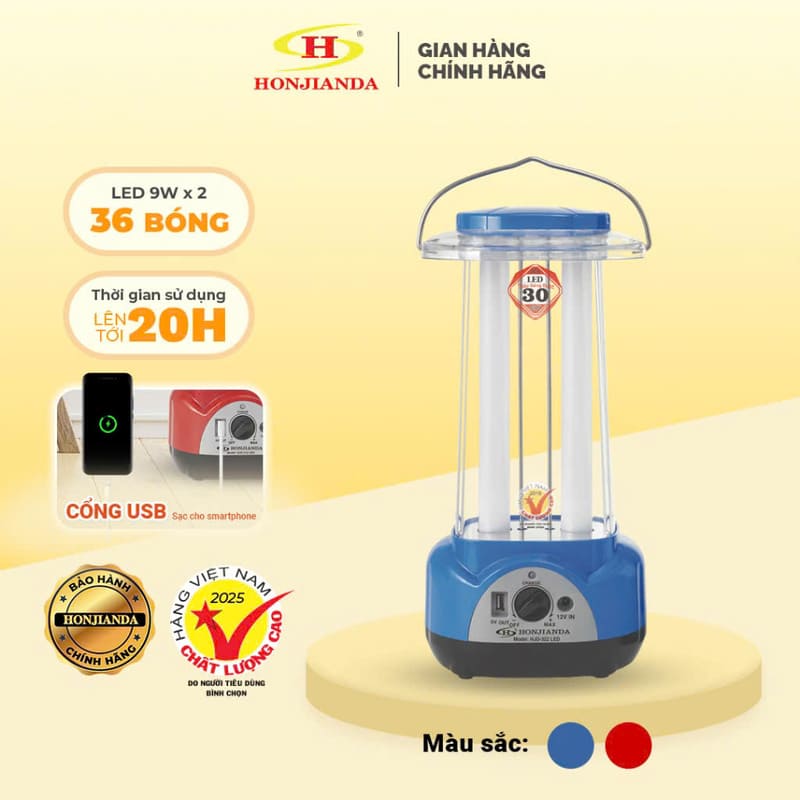 Đèn sạc tích điện đa năng có cổng sạc USB HJD-322 LED
