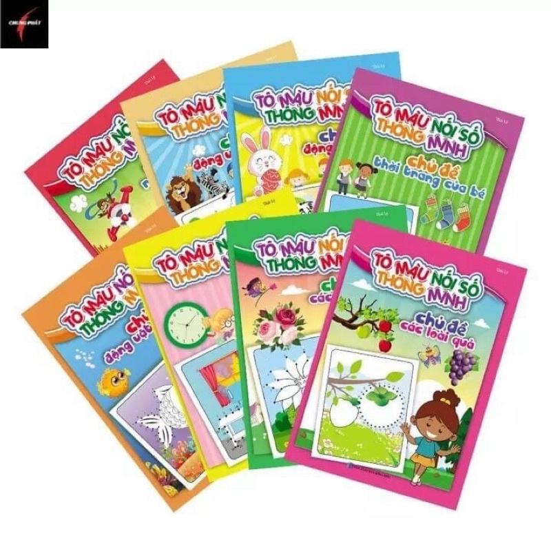 Sách tập tô màu 8 cuốn cho bé