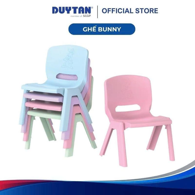 Ghế nhựa đúc Bunny lưng tựa vững chắc Duy Tân