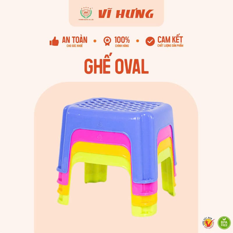 Ghế nhựa lùn Oval VH 3303