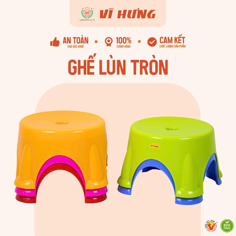 Ghế nhựa lùn tròn VH 3307