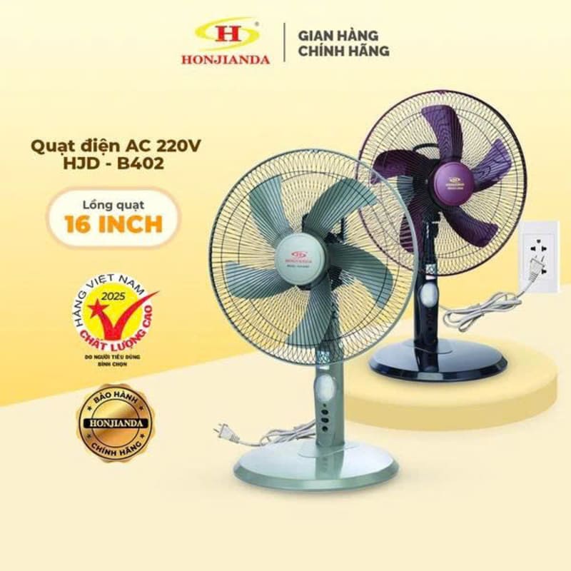 Quạt điện dùng động cơ DC có LED Honjianda HJD B402