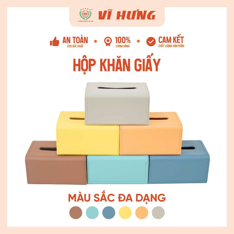 Hộp đựng khăn giấy có lò xo nhựa Vĩ Hưng 6393