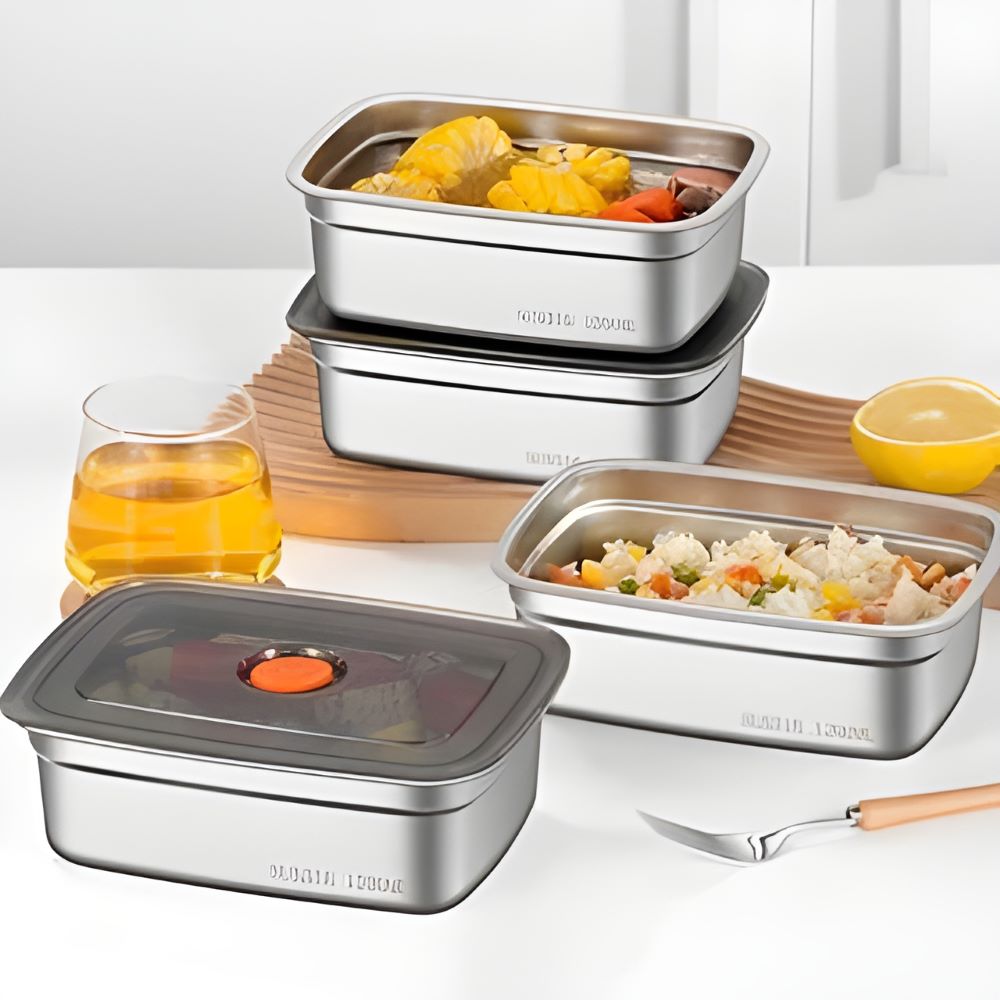 Hộp inox đựng thực phẩm bằng thép không gỉ 1500ml có nắp đậy