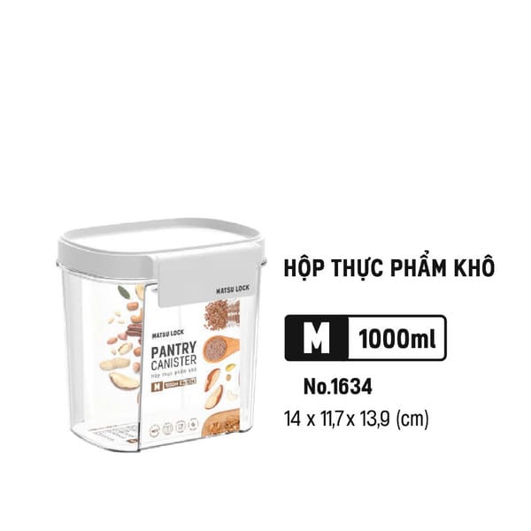 Hộp thực phẩm khô Matsu Lock 1000ml Duy Tân
