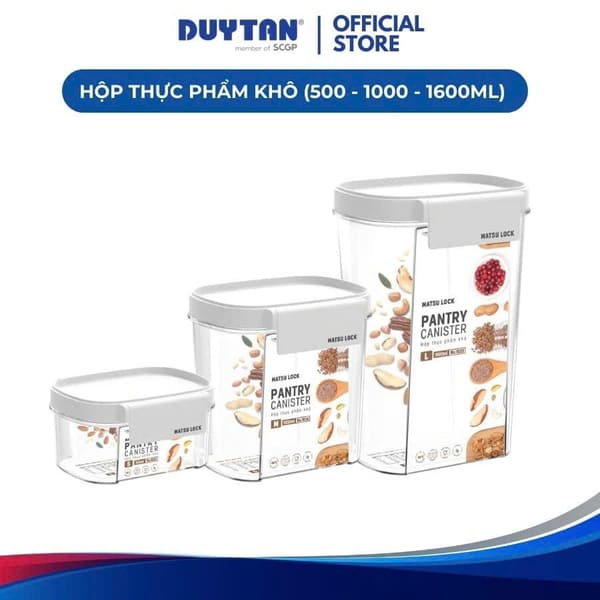 Hộp thực phẩm khô Matsu Lock 1600ml Duy Tân