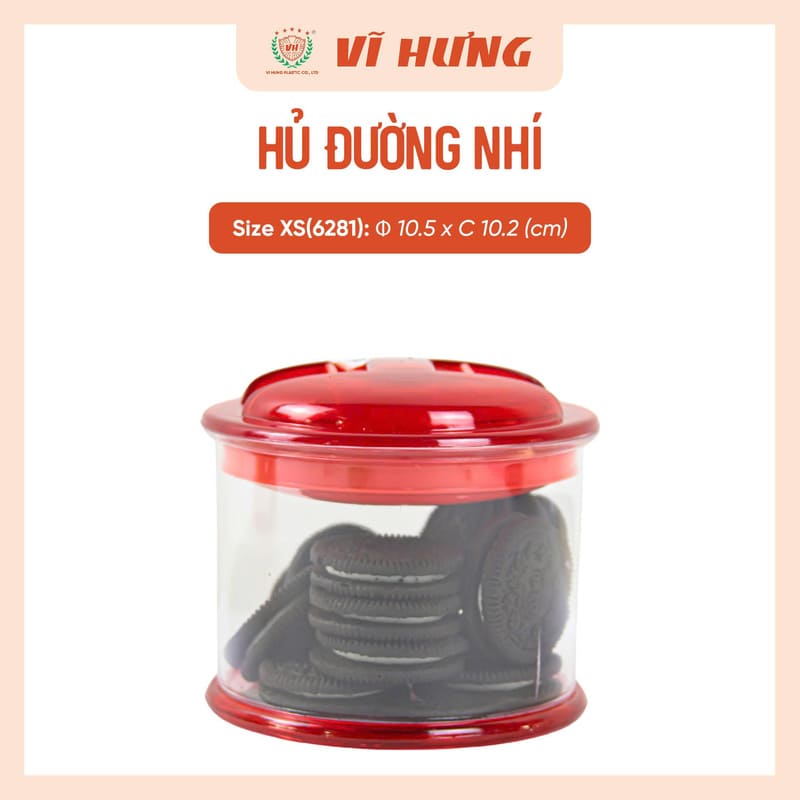 Hũ đựng đường nắp kín bảo quản thực phẩm size Nhí VH