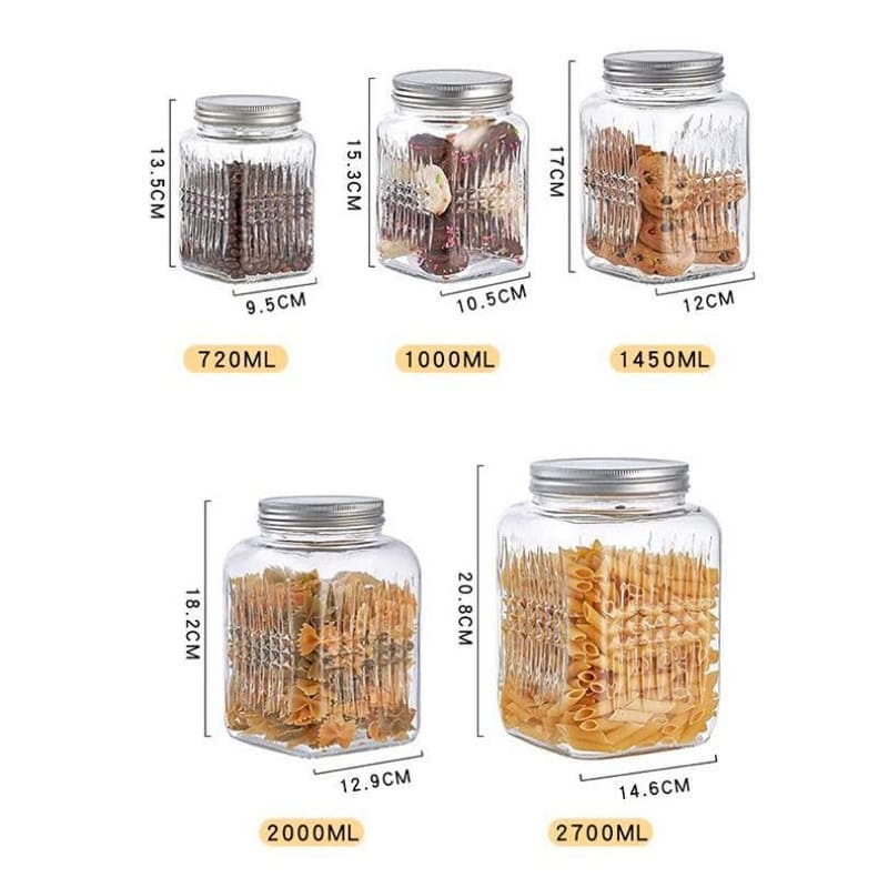 Hũ thủy tinh đựng thực phẩm nắp thiếc vặn tròn 1450ml
