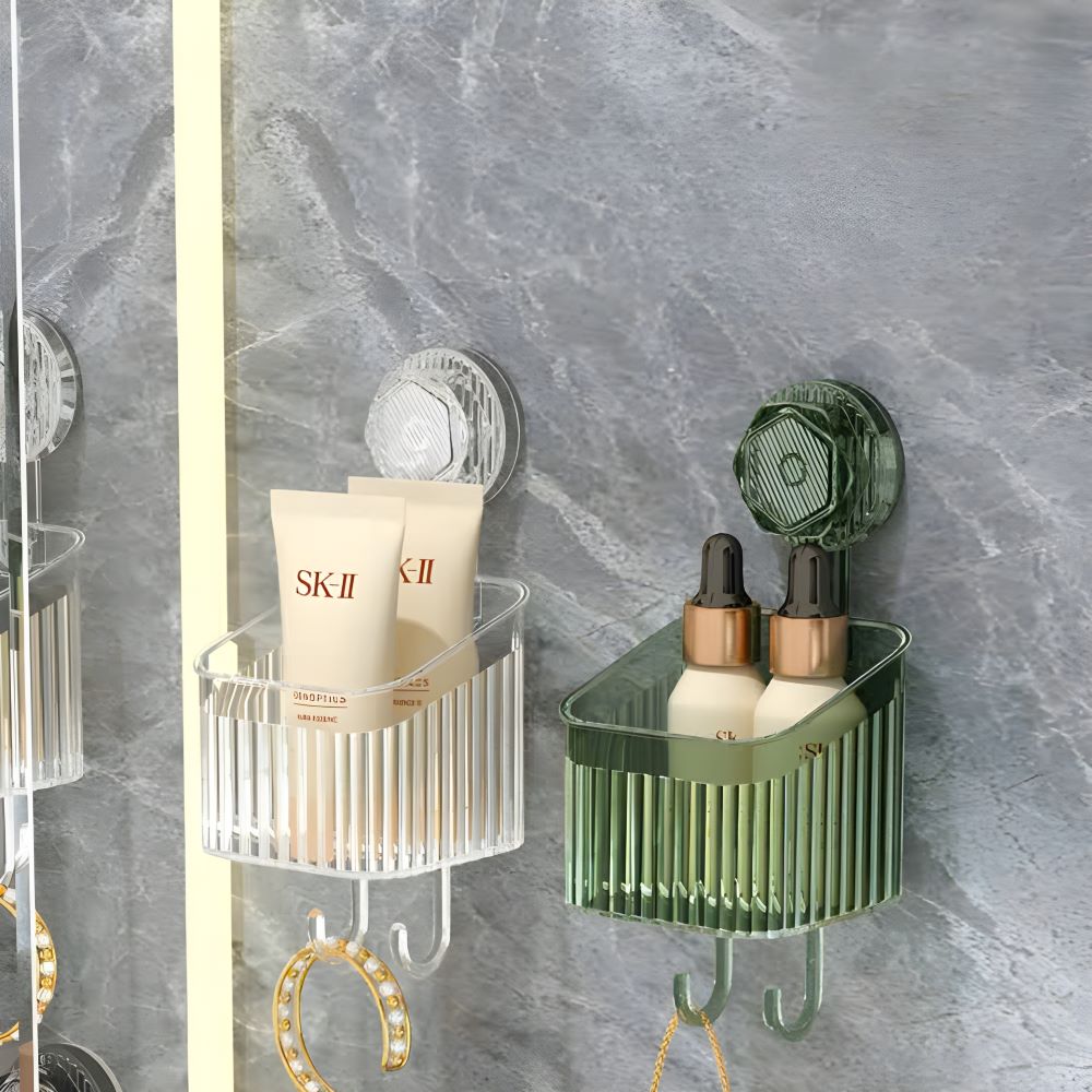 Kệ đơn trong suốt dán tường hút chân không DNT003