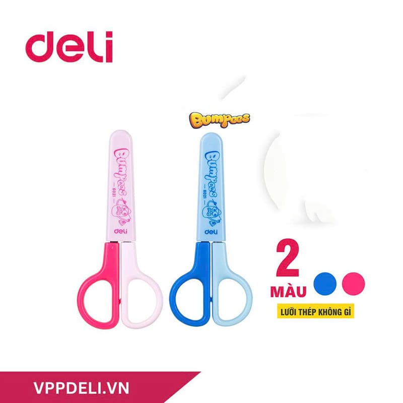 Kéo học sinh Deli có nắp đậy 121mm E6021