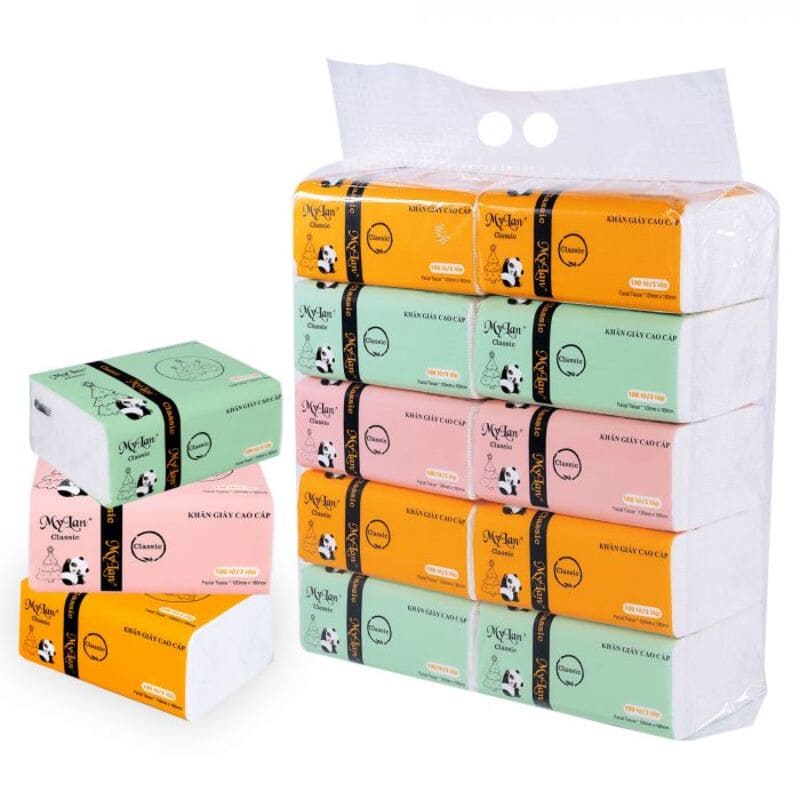 Túi 10 gói khăn giấy gấu trúc Mylan mềm mịn
