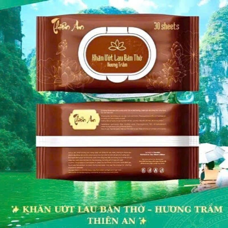 Khăn ướt lau bàn thờ hương trầm Thiên An