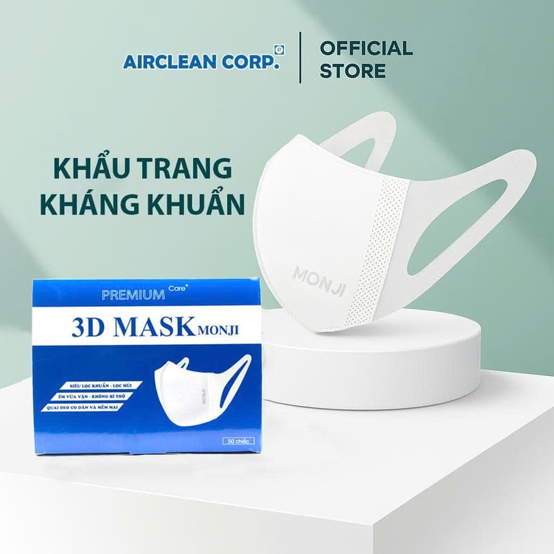 Hộp 50 cái khẩu trang 3D Mask Monji kháng khuẩn