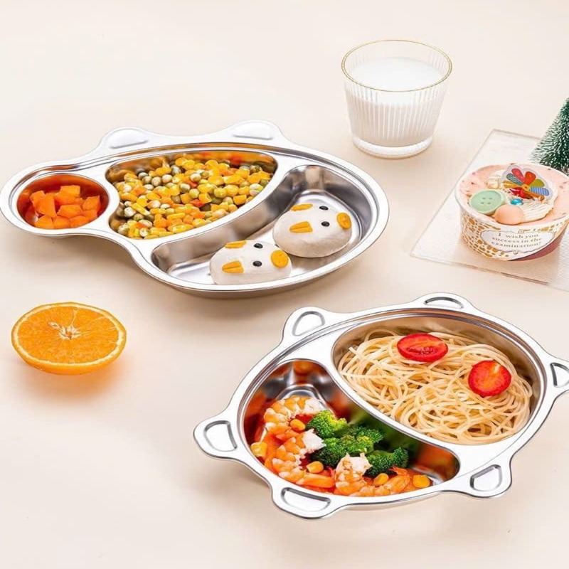 Khay cơm inox 3 ngăn hình heo Peppa cho bé