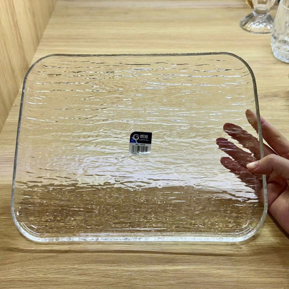 Khay thủy tinh đựng hoa quả hình chữ nhật size 27 X 21CM