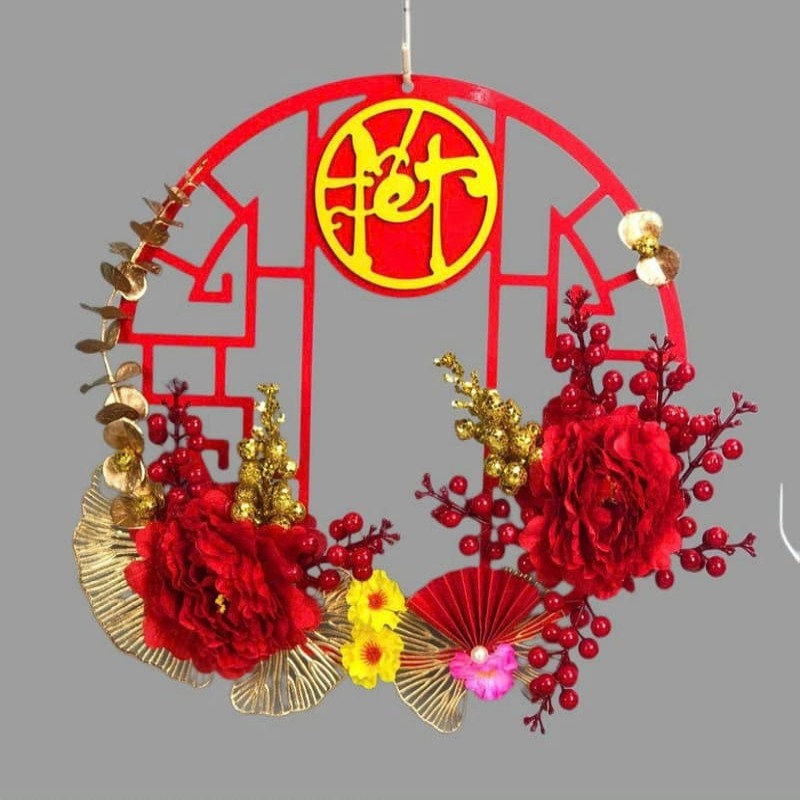 Khung hoa trang trí tết siêu sang đẹp