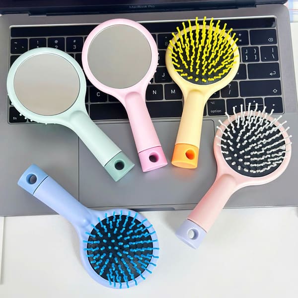 Lược chải tóc rối đệm khí có gương xinh xắn