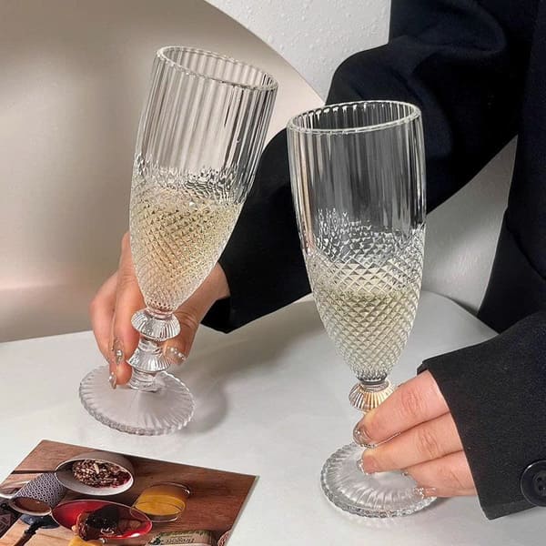 Bộ 6 ly thuỷ tinh hoạ tiết kim cương LXZS3210 160ml