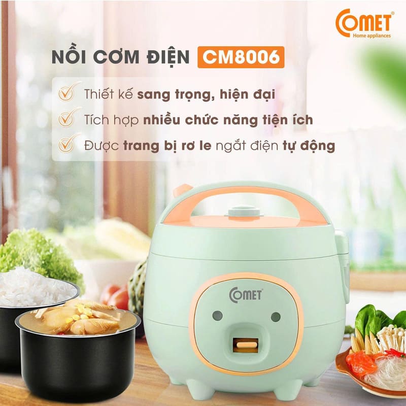 Nồi cơm điện Comet CM8006 0.8L