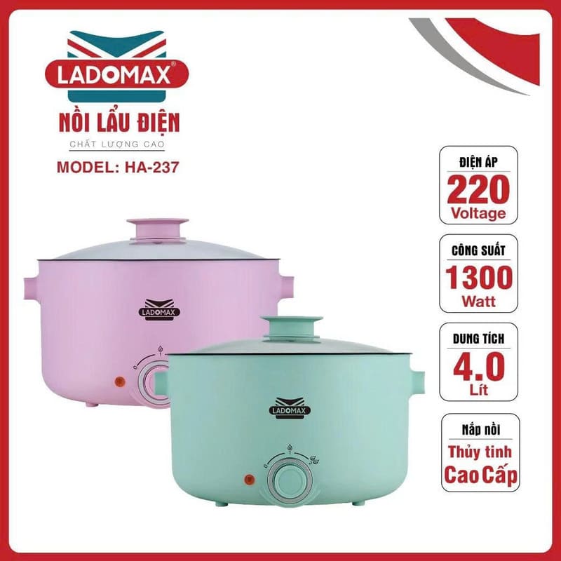 Nồi lẩu điện đa năng Ladomax 4 Lít HA-237