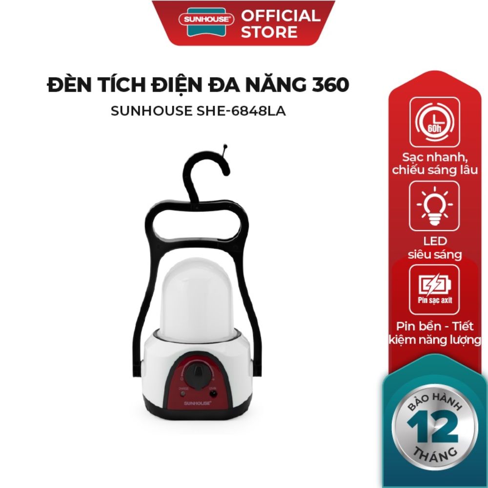 Đèn tích điện đa năng 360 Sunhouse SHE-6848LA