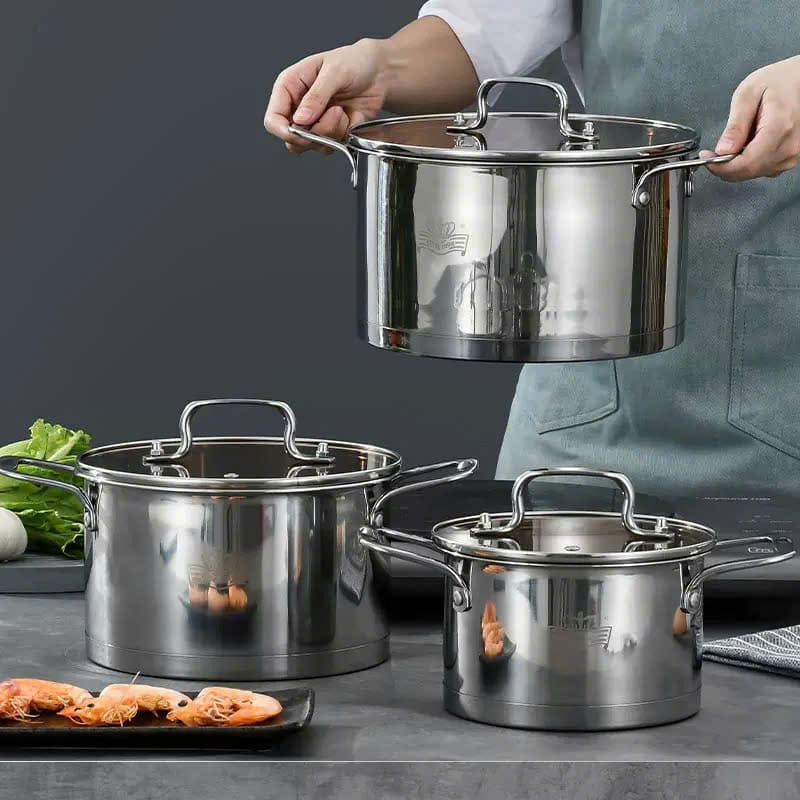 Nồi súp nắp thuỷ tinh nấu ăn đa năng size 18cm