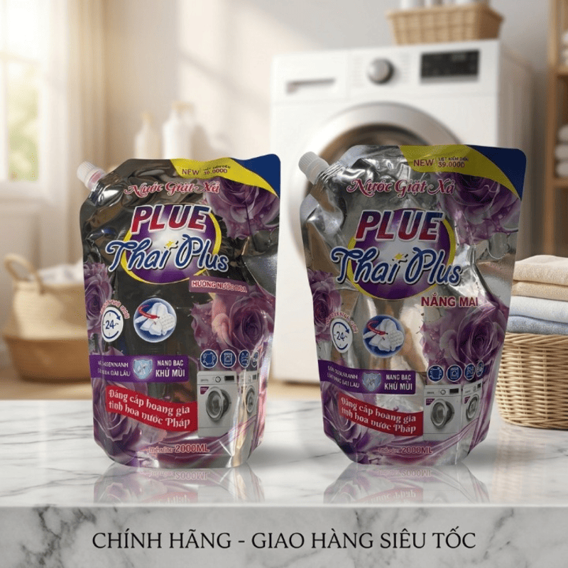 Nước giặt xả hương nước hoa Thái Plus Plue túi 2.2kg