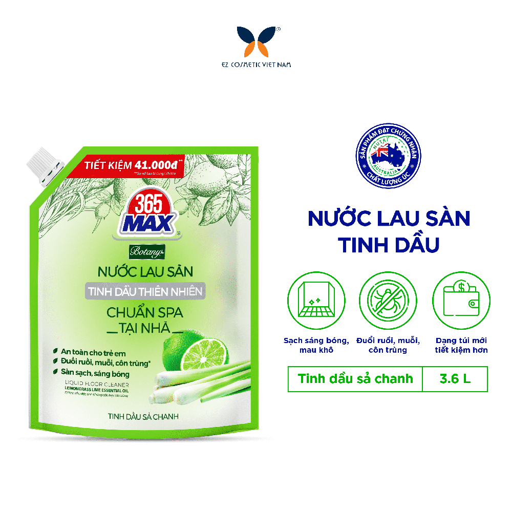 Nước lau sàn Botany tinh dầu sả chanh TÚI 3.6L