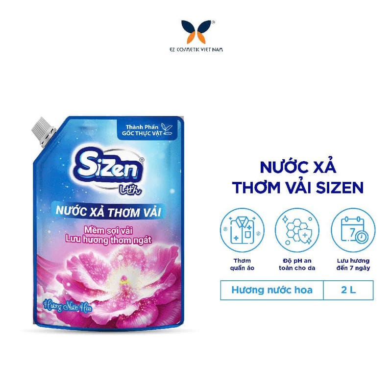 Túi nước xả thơm vải Sizen hương nước hoa 2 lít