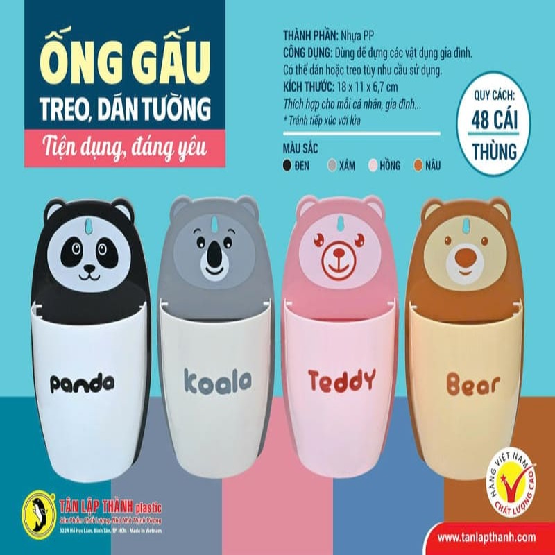 Ống gấu để vật dụng treo dán tường tiện dụng TLT