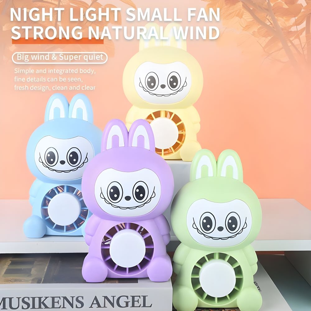 Quạt đèn mini hình Labubu để bàn tiện dụng QCL001