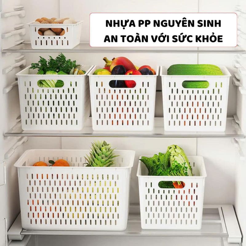 Rổ nhựa đựng đồ da dụng chữ nhật có tay cầm Duy Tân 1T4