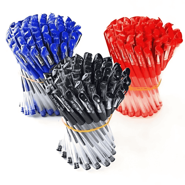 Set 100 cây bút bi nước có nắp đậy màu xanh