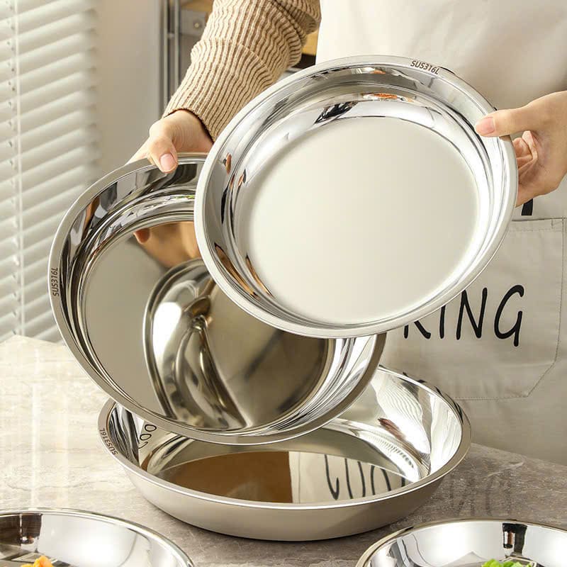 Set 3 đĩa sâu inox đựng thực phẩm size 20-22-24cm