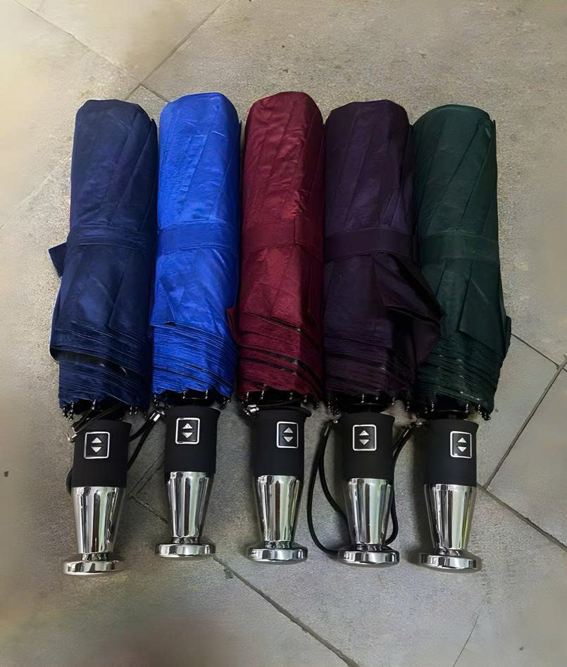 Ô dù che nắng mưa gấp gọn tự động hai chiều kèm đèn pin