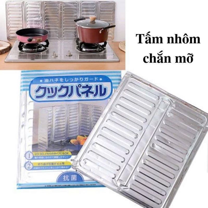 Tấm chắn bếp ngăn dầu mỡ màu bạc tiện dụng