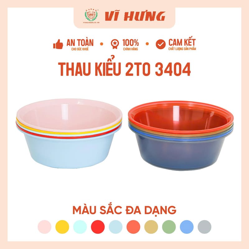Thau nhựa tròn Kiểu Vĩ Hưng 2T0 3404