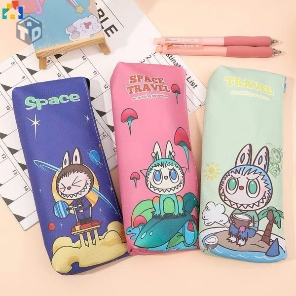 Túi đựng bút dây kéo hoạ tiết hình Labubu siêu hot