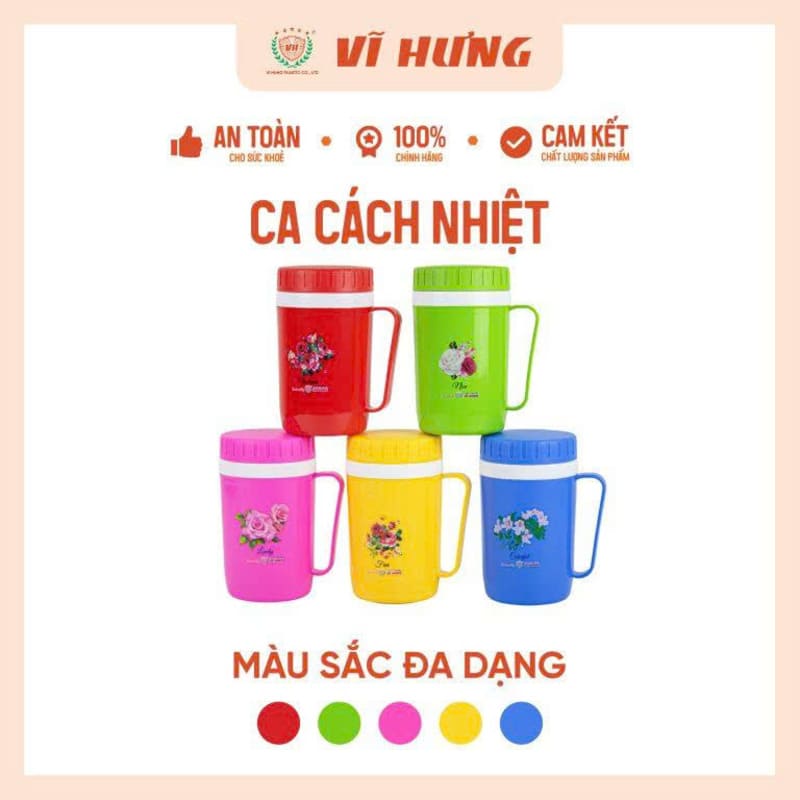 Ca cách nhiệt có quai cầm Vĩ Hưng 750ml 3724