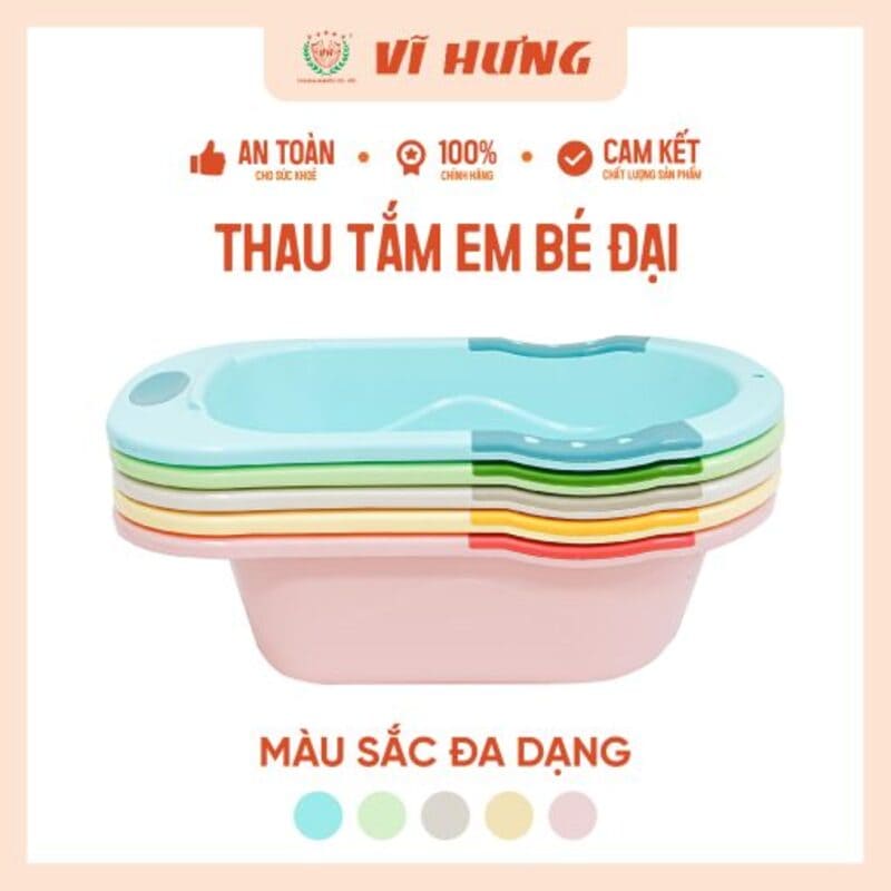 Thau tắm cho bé nhựa Vĩ Hưng SIZE ĐẠI 7535
