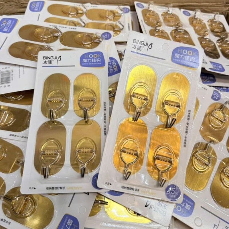 Vỉ 4 móc dán tường hình Oval siêu dính siêu chắc