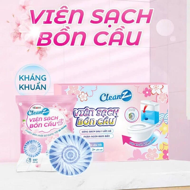 Viên sạch bồn cầu CleanZ sạch khuẩn thơm mát 50g