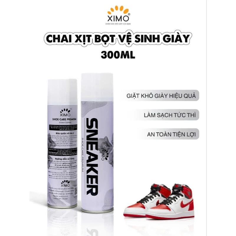 Chai vệ sinh giày đa năng Sneaker XIMO 300ml