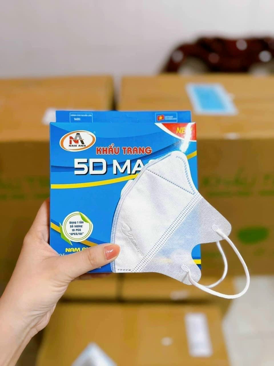 Set 10 hộp khẩu trang y tế 5D Mask Nam Anh hộp 10c